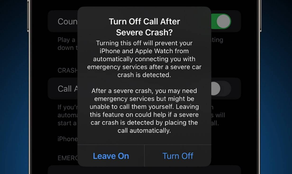 赞皇苹果14维修分享 iPhone 14 和 Apple Watch 上关闭崩溃检测 