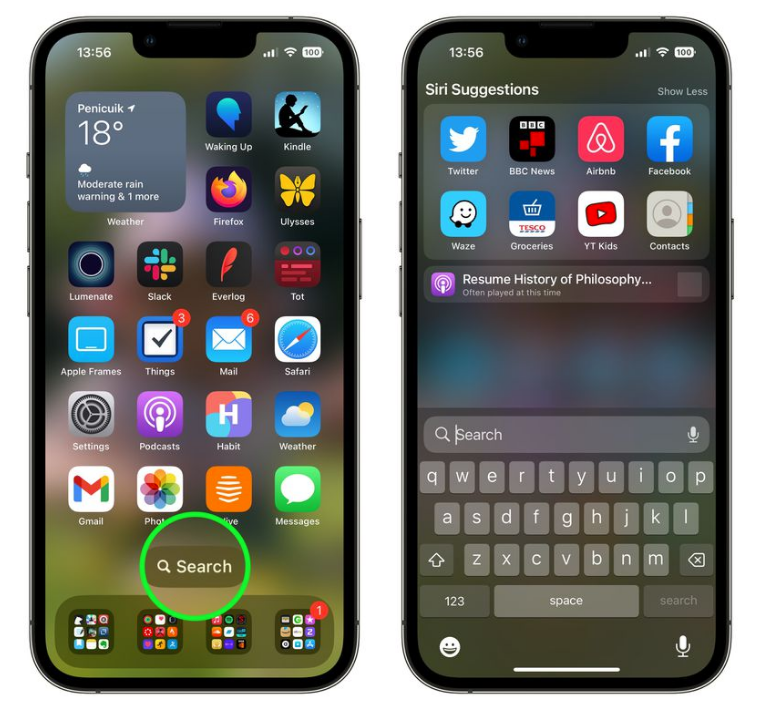 赞皇苹果手机维修分享升级到 iOS 16 后，如何删除主屏幕上的搜索按钮 
